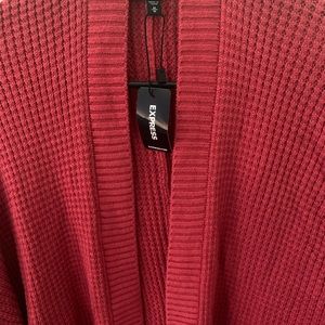 New dark pink Express open front sweater
